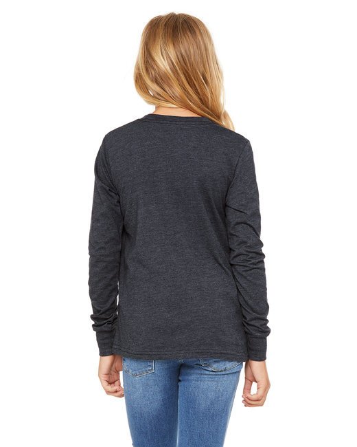Youth Jersey Long-Sleeve T-Shirt - BLACK - S HEATHER NAVY S