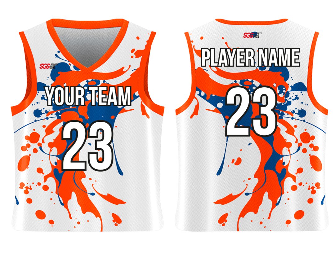 Custom Abstract Paint Adult Youth Unisex Basketball Jersey - Reversible Uniform