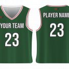 Custom Alluring Green Adult Youth Unisex Basketball Jersey - Reversible Uniform