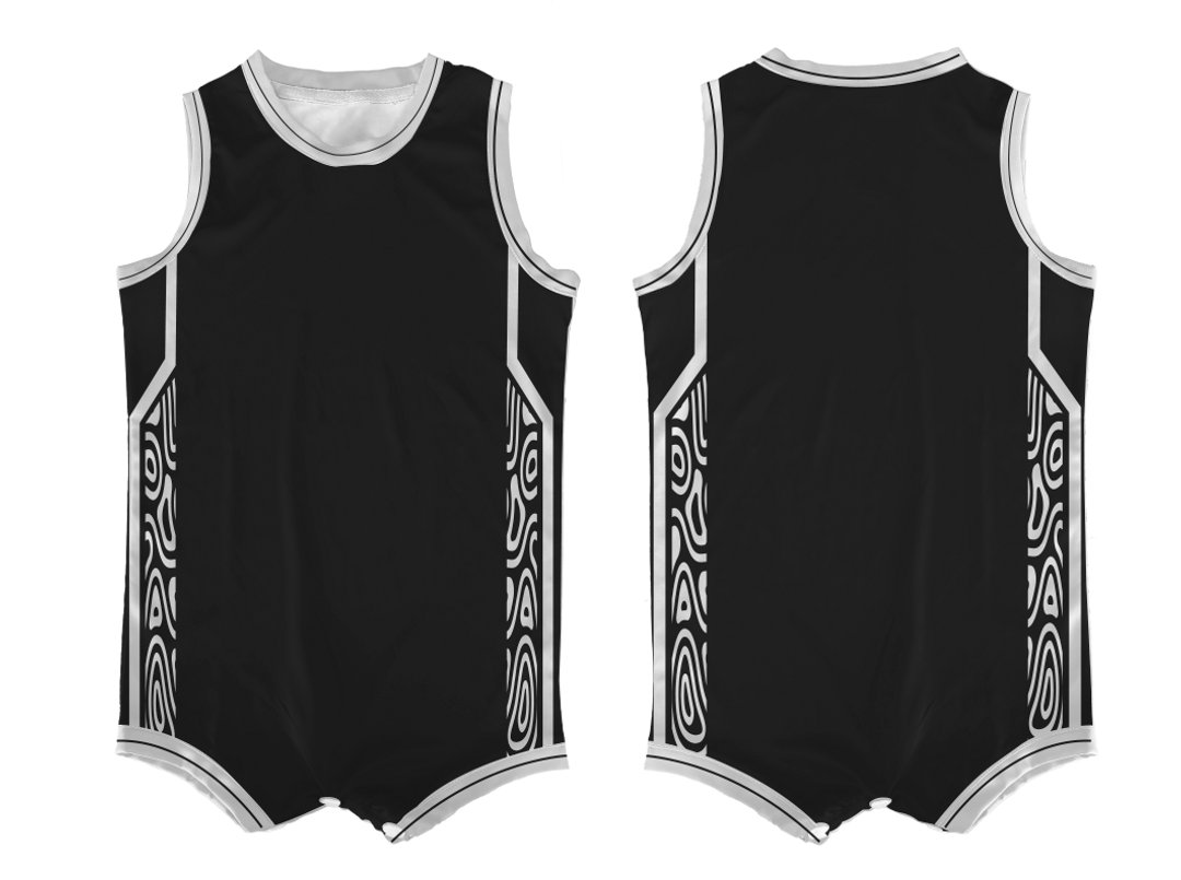 Custom Black and White Toddler Basketball Uniform