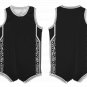 Custom Black and White Toddler Basketball Uniform
