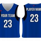 Custom Blue & Black sleeve Adult Youth Unisex Basketball Jersey - Reversible Uniform