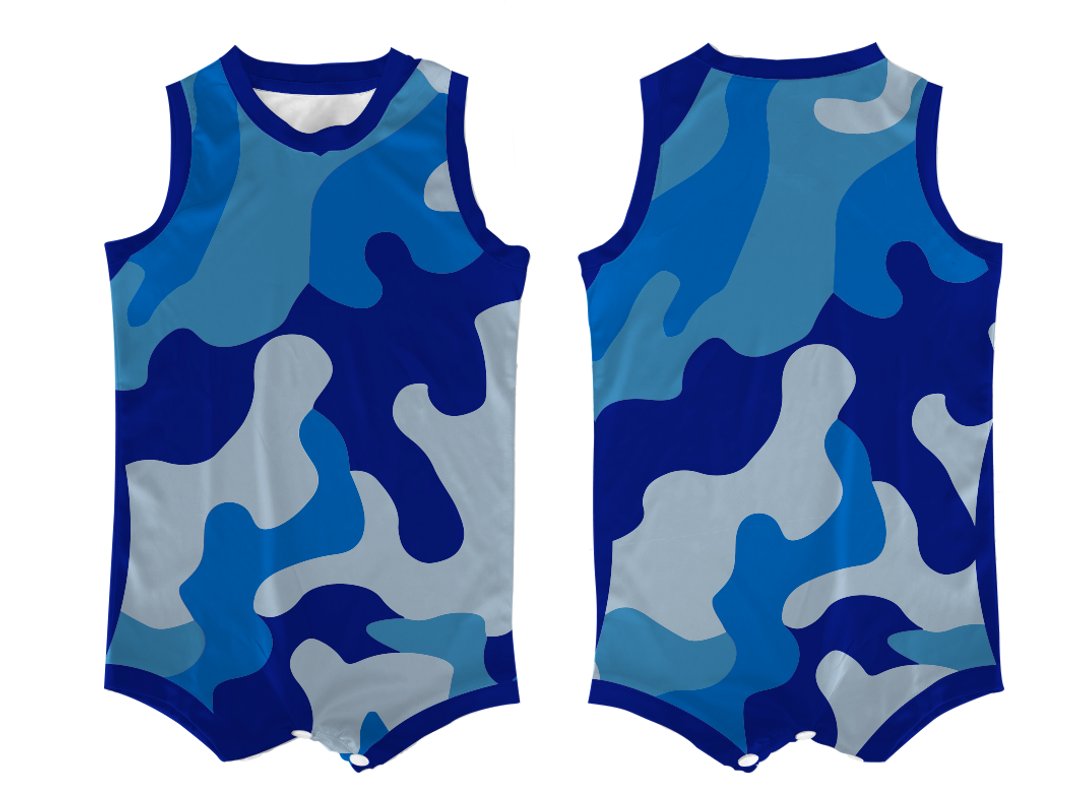 Custom Blue Army Camo Toddler Basketball Uniform