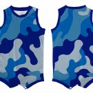 Custom Blue Army Camo Toddler Basketball Uniform