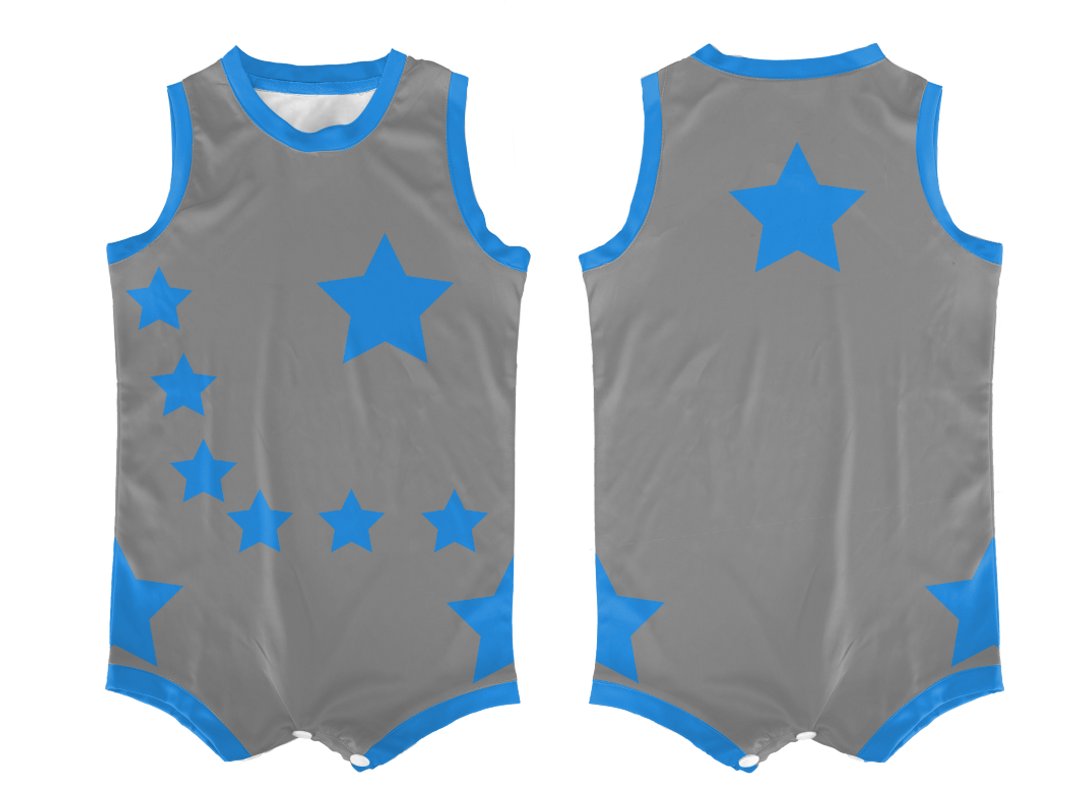 Custom Blue Comet Shooting Star Toddler Basketball Uniform