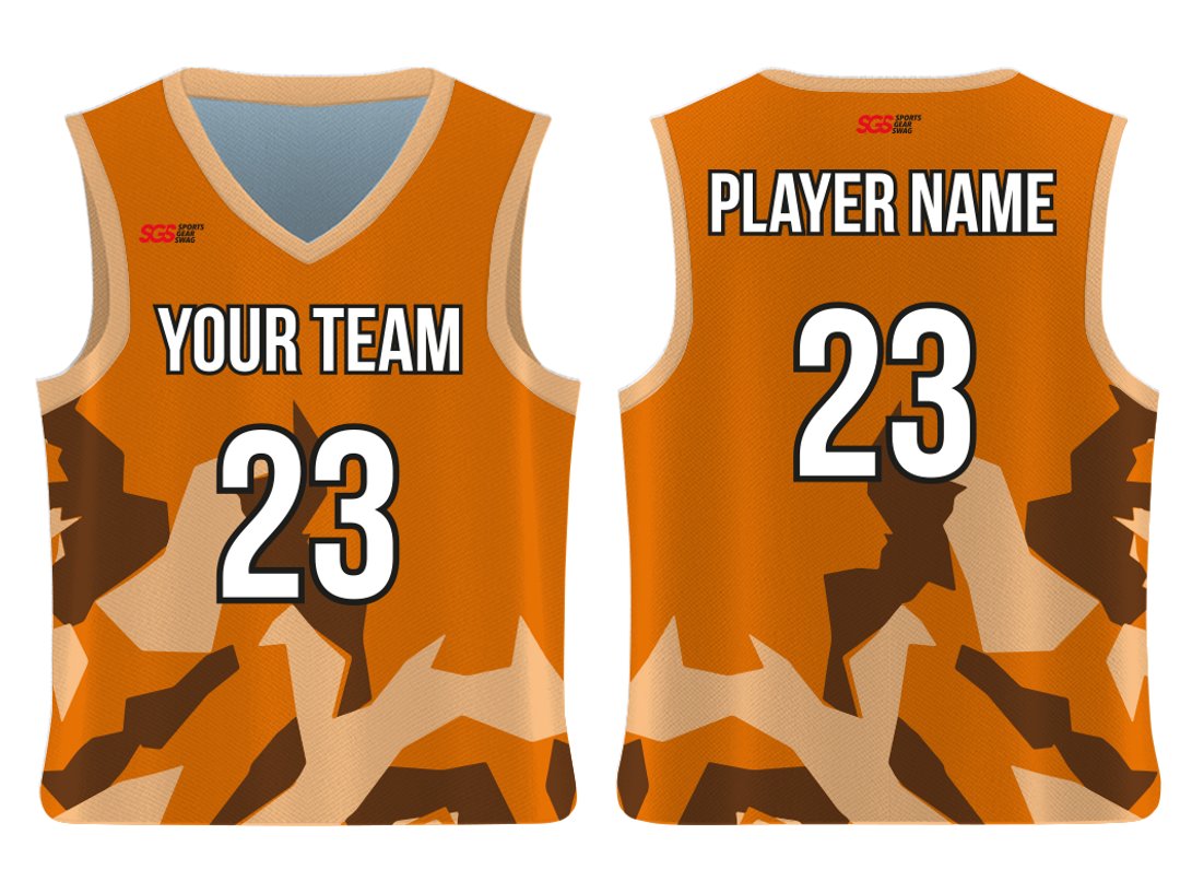 Custom Bottom Print Camo Adult Youth Unisex Basketball Jersey - Reversible Uniform