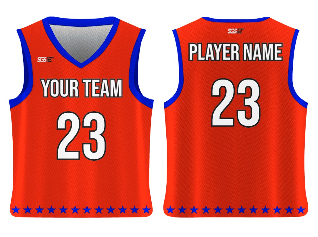 Custom Bottom Strip Stars Adult Youth Unisex Basketball Jersey - Reversible Uniform