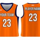 Custom Bright Orange Adult Youth Unisex Basketball Jersey - Reversible Uniform
