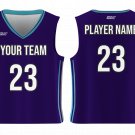 Custom Casual Blue Lines Adult Youth Unisex Basketball Jersey - Reversible Uniform