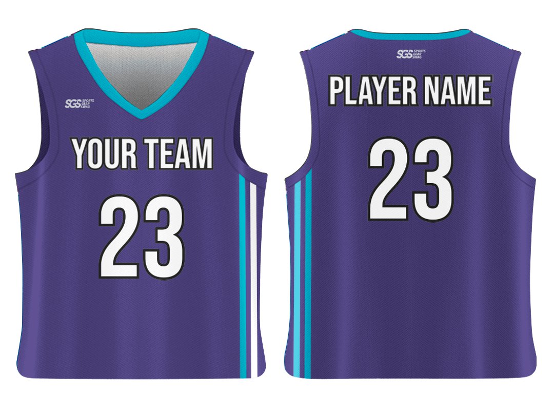 Custom Casual Blue White Lines Adult Youth Unisex Basketball Jersey - Reversible Uniform