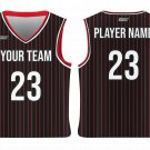 Custom Casual Red Lines Adult Youth Unisex Basketball Jersey - Reversible Uniform