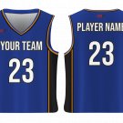 Custom Classic Blue Black Adult Youth Unisex Basketball Jersey - Reversible Uniform