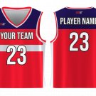 Custom Classic Red Blue New Adult Youth Unisex Basketball Jersey - Reversible Uniform