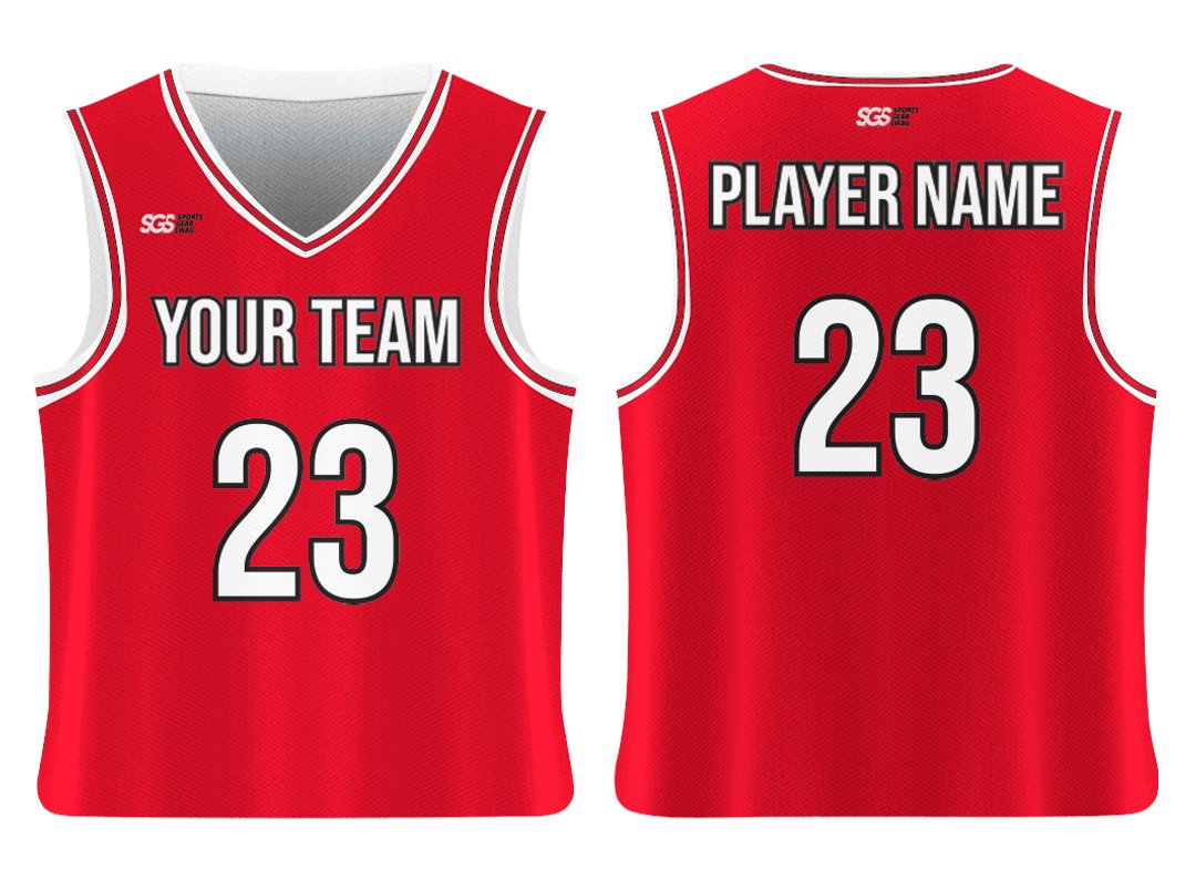 Custom Classic Red Bull Adult Youth Unisex Basketball Jersey - Reversible Uniform