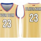 Custom Classic Warm Yellow Replica Adult Youth Unisex Basketball Jersey - Reversible Uniform