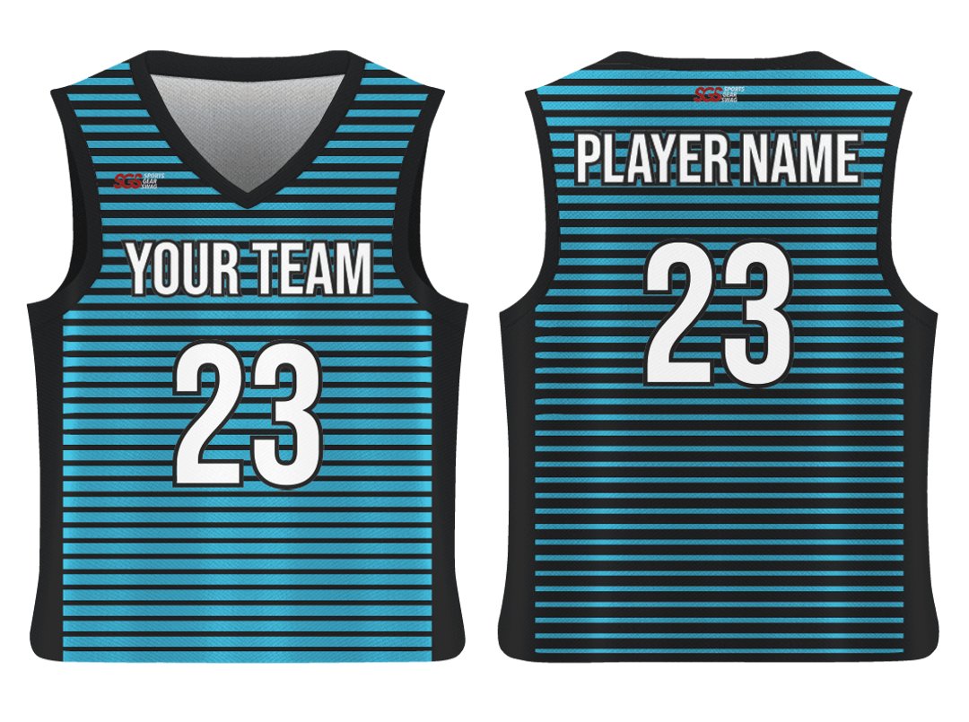 Custom Close Horizontal Lines Adult Youth Unisex Basketball Jersey - Reversible Uniform