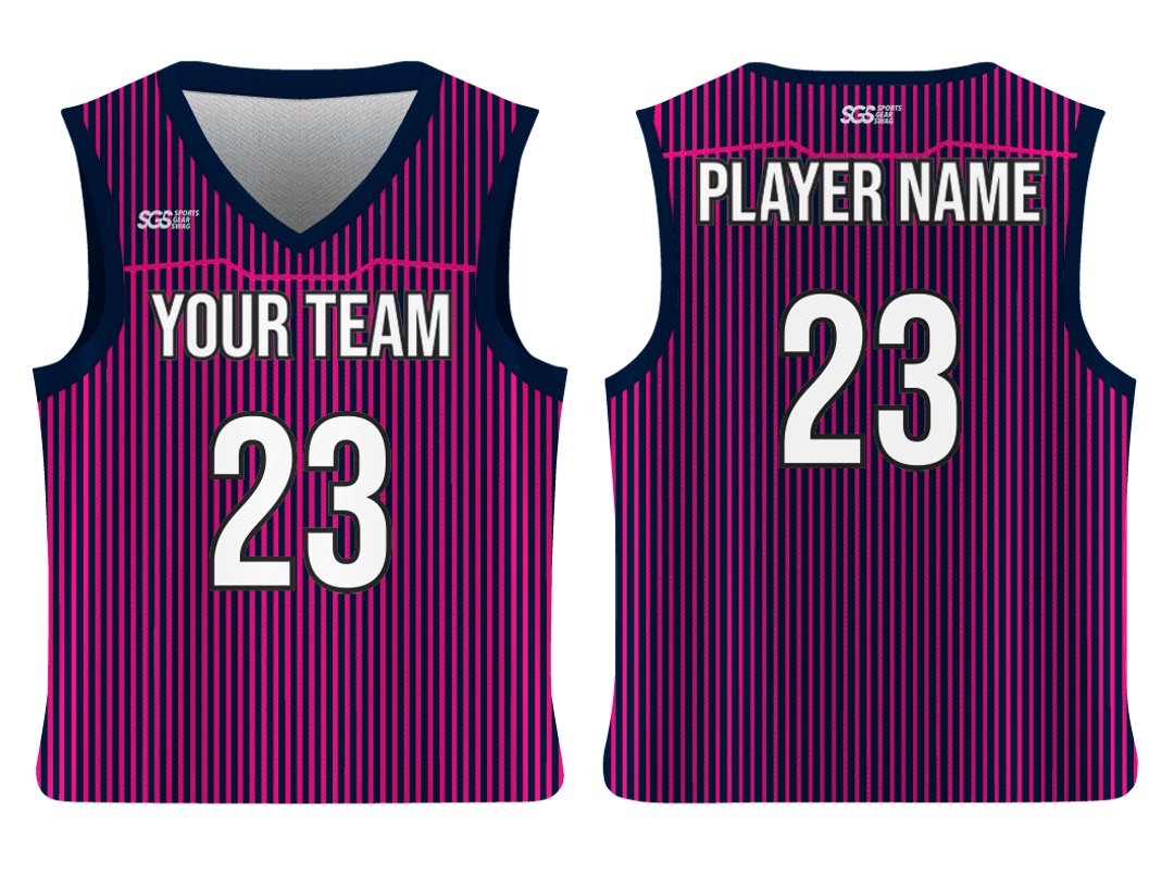 Custom Close Vertical Lines Adult Youth Unisex Basketball Jersey - Reversible Uniform