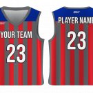 Custom Color Block Lines Adult Youth Unisex Basketball Jersey - Reversible Uniform