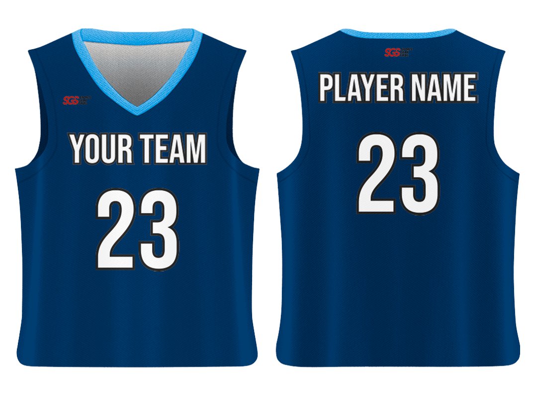 Custom Elegant Blue Adult Youth Unisex Basketball Jersey - Reversible Uniform