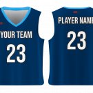 Custom Elegant Blue Adult Youth Unisex Basketball Jersey - Reversible Uniform