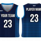 Custom Fashionable Dark Cyan-Blue Adult Youth Unisex Basketball Jersey - Reversible Uniform