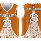 Custom Leopard Skin Design Adult Youth Unisex Basketball Jersey - Reversible Uniform