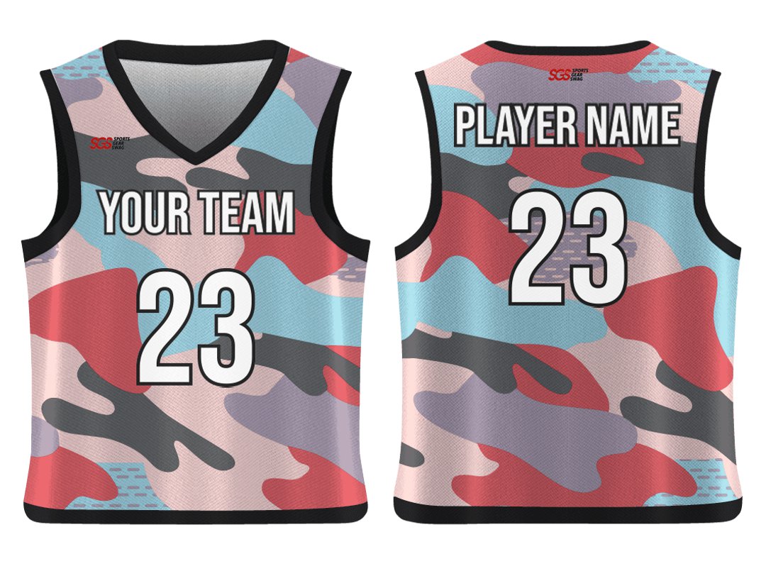 Custom Magnified Camo Adult Youth Unisex Basketball Jersey - Reversible ...