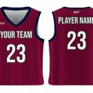 Custom Maroon & Blue Adult Youth Unisex Basketball Jersey - Reversible Uniform