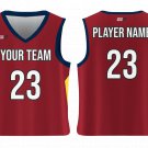 Custom Maroon & Yellow Replica Adult Youth Unisex Basketball Jersey - Reversible Uniform