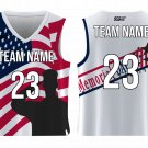 Custom Memorial Day Stars Design Adult Youth Unisex Basketball Jersey