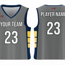 Custom Metallic Gray Adult Youth Unisex Basketball Jersey - Reversible Uniform