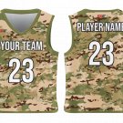Custom Military Camo Adult Youth Unisex Basketball Jersey - Reversible Uniform