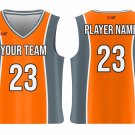 Custom Modern Gray-Orange Adult Youth Unisex Basketball Jersey - Reversible Uniform