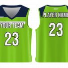 Custom Mosh-Green Adult Youth Unisex Basketball Jersey - Reversible Uniform