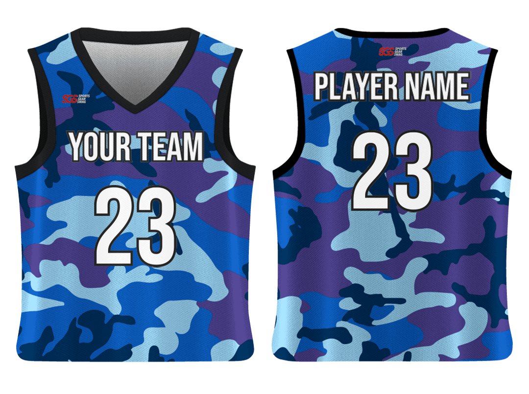 Custom Night Sky Camo Adult Youth Unisex Basketball Jersey - Reversible Uniform
