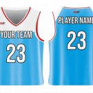 Custom Ocean Blue Adult Youth Unisex Basketball Jersey - Reversible Uniform