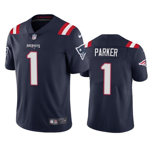 New England Patriots #1 DeVante Parker Navy Vapor Untouchable Limited ...