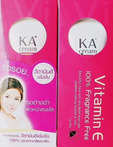 KA CREAM VITAMIN E 100% Reduce Wrinkle Scar Pimple Adjust Skin Smooth Soft 60