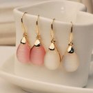 Pair of Faux Opal Waterdrop Shape Earrings