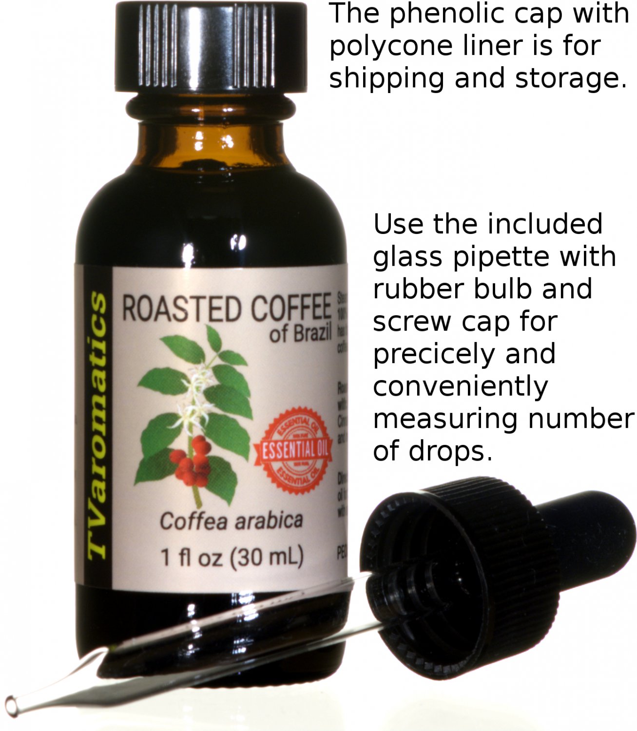 TVaromatics Roasted Coffee Of Brazil 100% Pure Essential Oil - Coffea ...