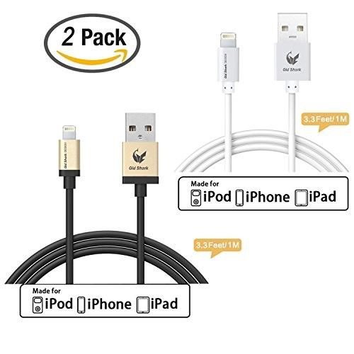 [Apple MFi Certified] OLDSHARK 2 Pack Lightning to USB Sync and Charge Cable