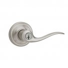 Kwikset Tustin Keyed Entry Lever featuring SmartKey in Satin Nickel