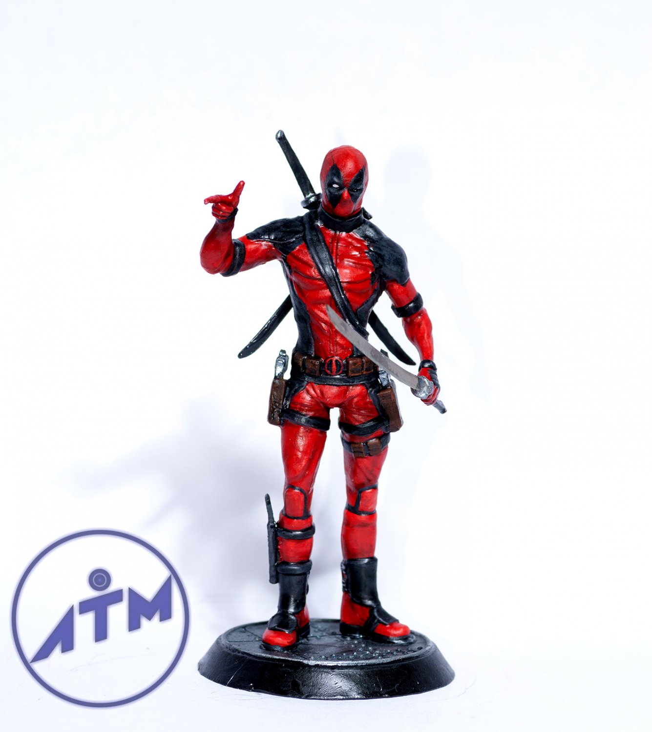 Deadpool metal figurine painting hand 75mm