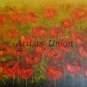 Red Poppies Meadow Original Oil Painting Modern Landscape Palette Knife Art Impasto Wild Flowers Big