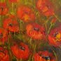 Red Poppies Meadow Original Oil Painting Modern Landscape Palette Knife Art Impasto Wild Flowers Big