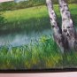 River Birches Original Oil Painting Landscape Forest Glade Trees Palette Knife Art