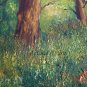 Landscape Original Oil Painting Forest Field Road Trees Meadow Green Textured Art