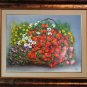 Red Poppies Original Oil Painting Wild Flowers Basket Impasto White Daisies Palette Knife Art