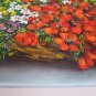 Red Poppies Original Oil Painting Wild Flowers Basket Impasto White Daisies Palette Knife Art