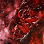 Woman Red Roses Original Oil Painting Portrait Fine Art Figurative Impasto Textured
